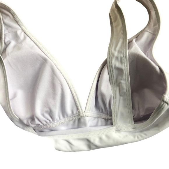 Boutique White One Piece Swimsuit Lace Up Corset Plunging Neckline S Beach Pool - Picture 5 of 5